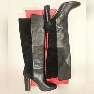 Kate Spade New York Knee-High Boots in Black Matte Calf / Black Suede 9M